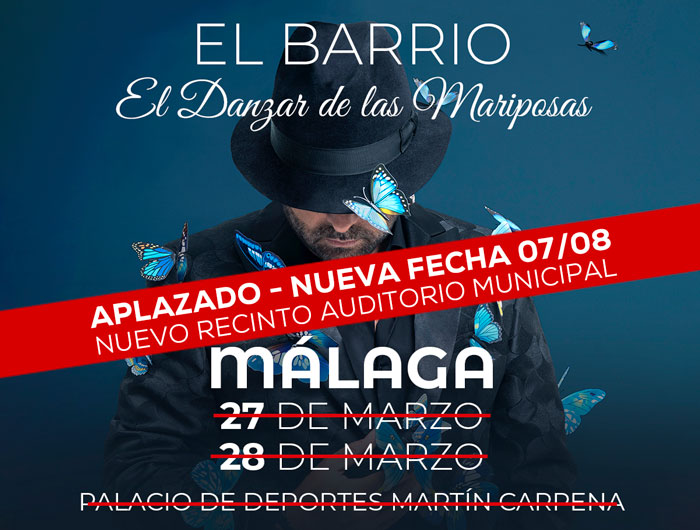 Aplazados los conciertos de El Barrio en Málaga del 27 y 28 de marzo por motivos sanitarios